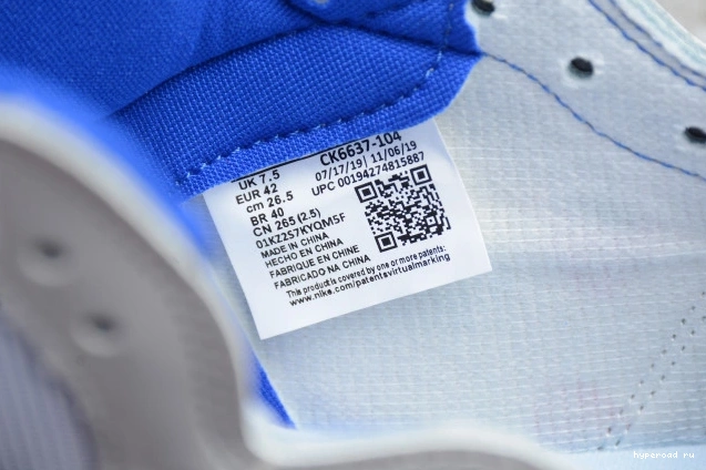 High CK6637-104 Jordan 1 White Air Retro Blue Zoom Racer 0921